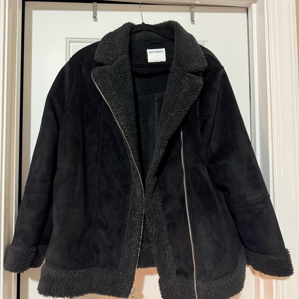 Old Navy Women's Charcoal Teddy Jacket